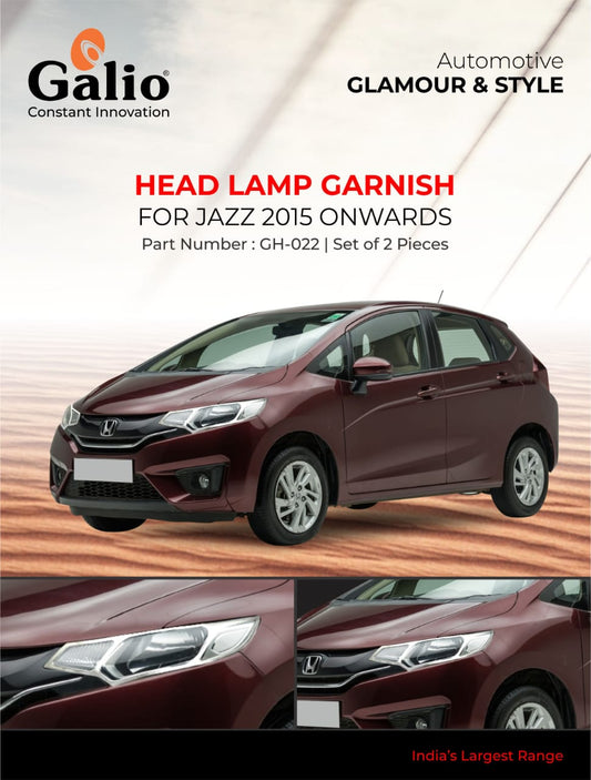 Chrome Finish Head Lamp Garnish for Honda Jazz