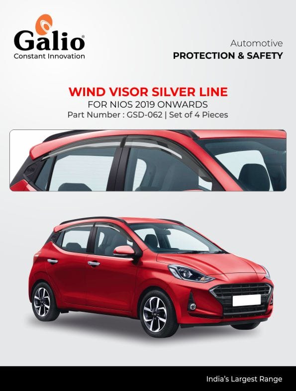 Chrome line visor for Grand i10 Nios