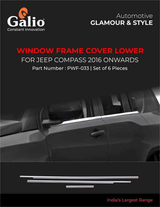 Jeep Compass Window Frame Cover Lower - Chrome Finish
