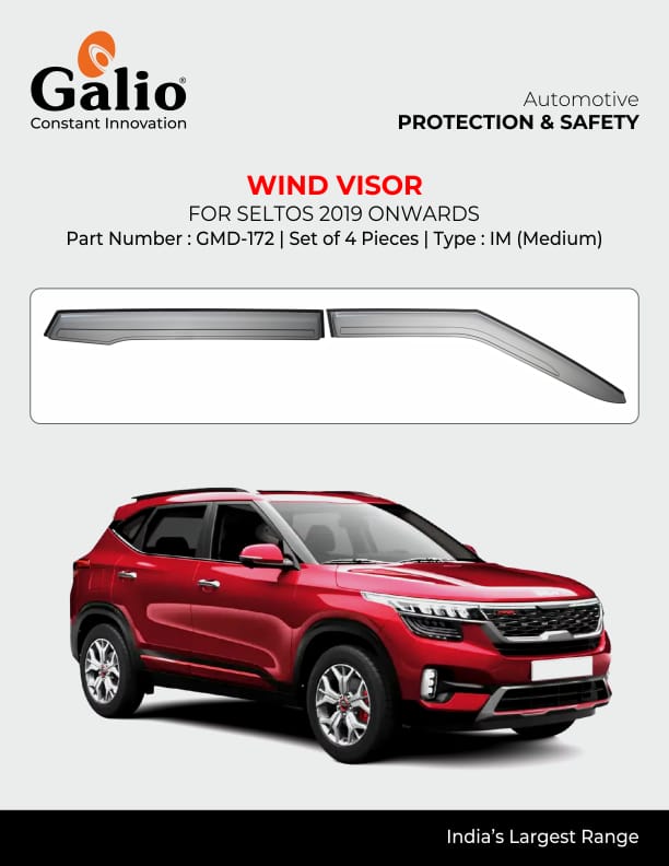 black finish door visor for Kia Seltos