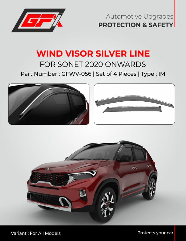 chrome line door visor for Kia sonet