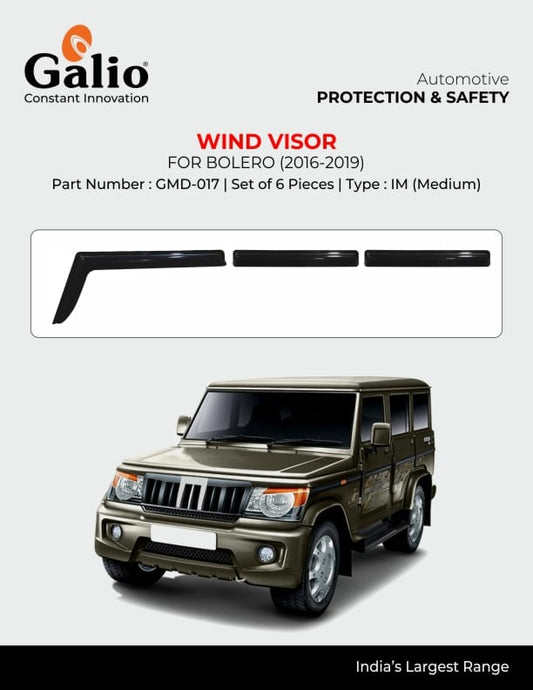 Black Finish Door Visor for Mahindra Bolero