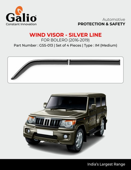Chrome Line Door Visor for Mahindra Bolero