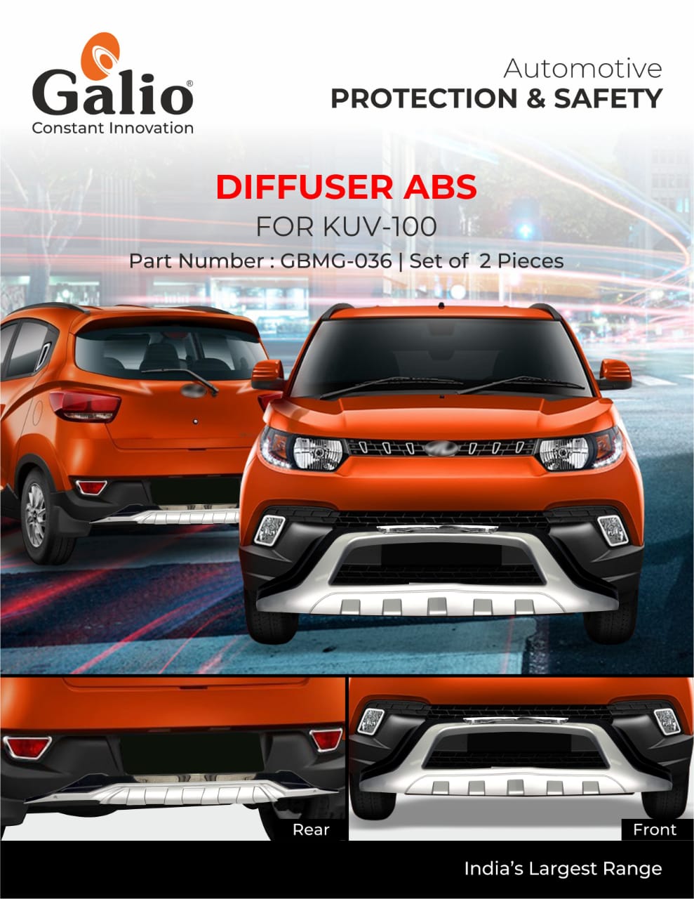Front & Rear ABS Diffuser for Mahindra KUV 100