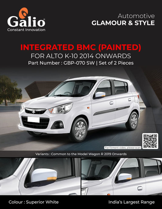 Maruti Suzuki Alto K-10 Painted Integrated Blinking ORVM Cover