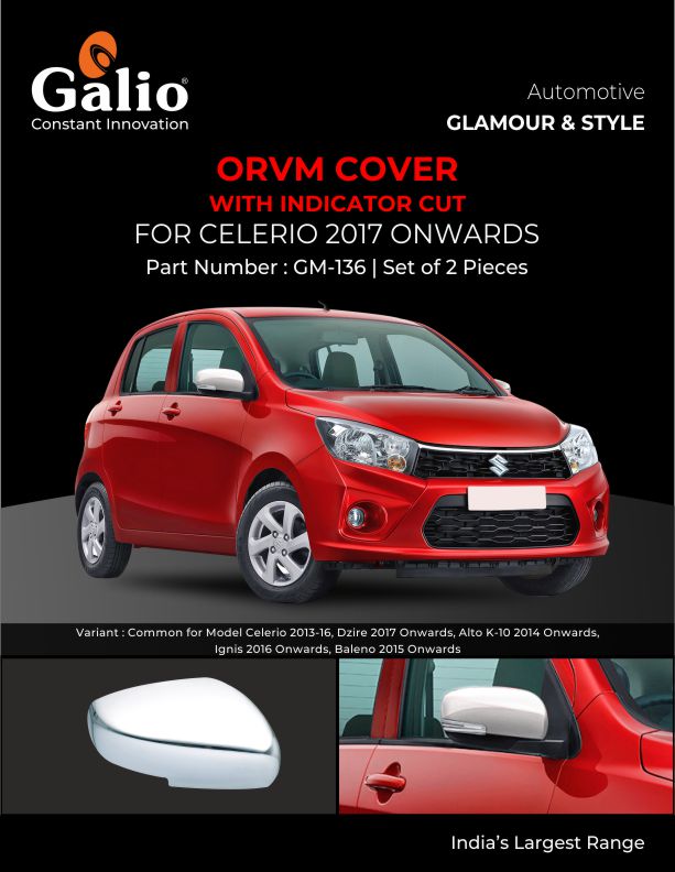 Shop Maruti Suzuki Celerio Chrome Finish Integrated Blinking ORVM Cover