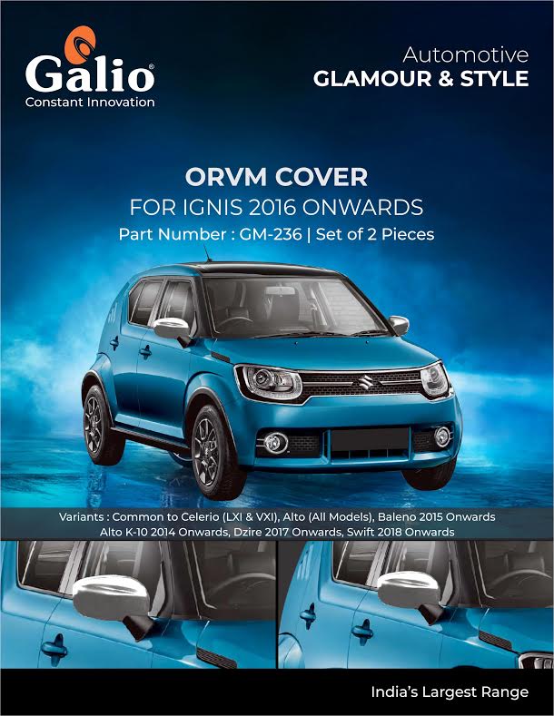 Chrome Finish Maruti Suzuki Ignis ORVM Garnish