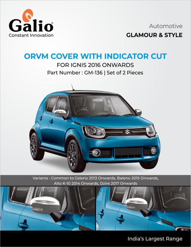 Maruti Suzuki Ignis Chrome Finish Integrated Blinking ORVM Cover