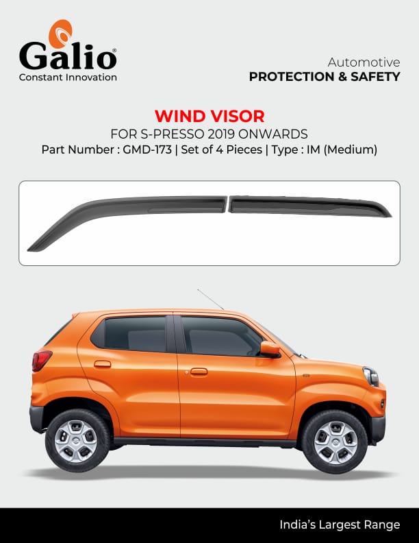 black finish door visor for Maruti Suzuki S-Presso