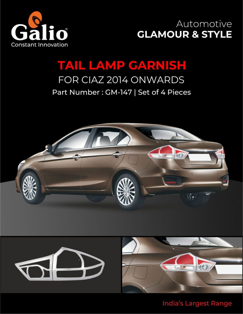 Maruti Suzuki Ciaz Chrome Finish Tail Lamp Garnish