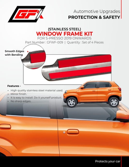 Stainless Steel Window Frame Kit for Maruti Suzuki S-Presso