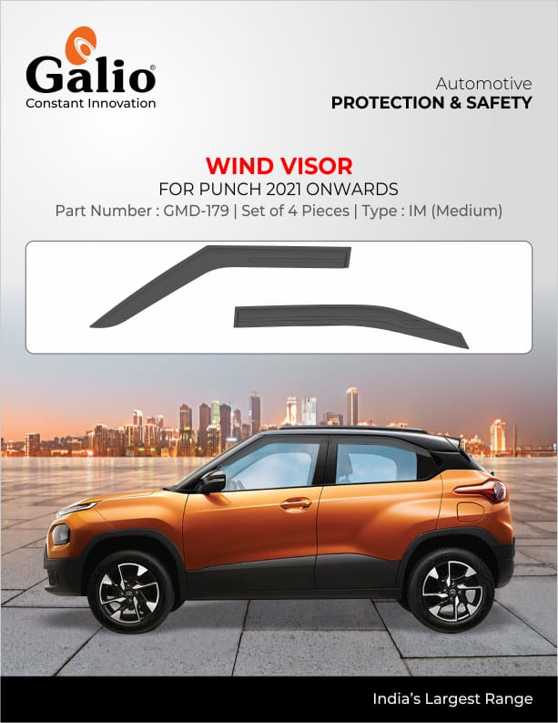 black finish door visor for tata punch