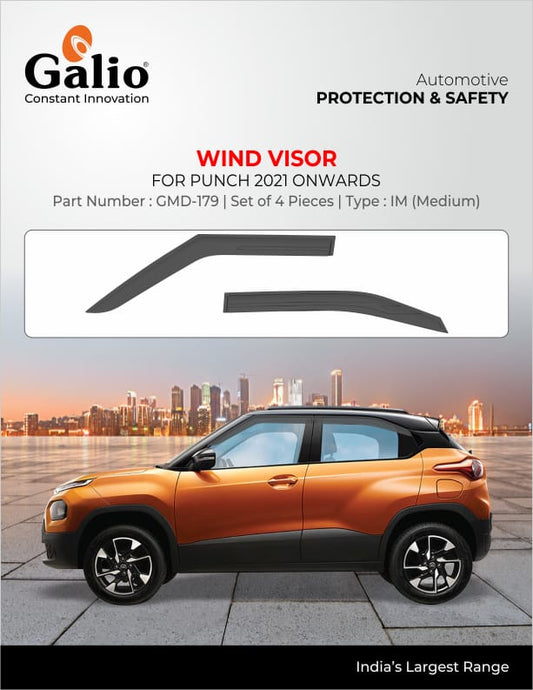 black finish door visor for tata punch