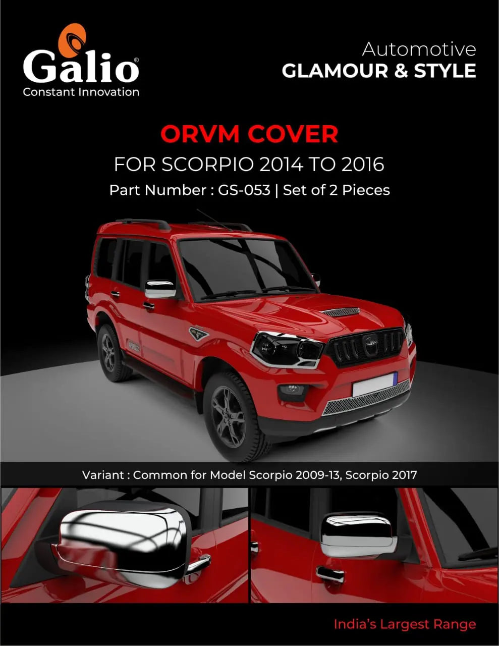 Mahindra Scorpio ORVM Garnish - Chrome Finish