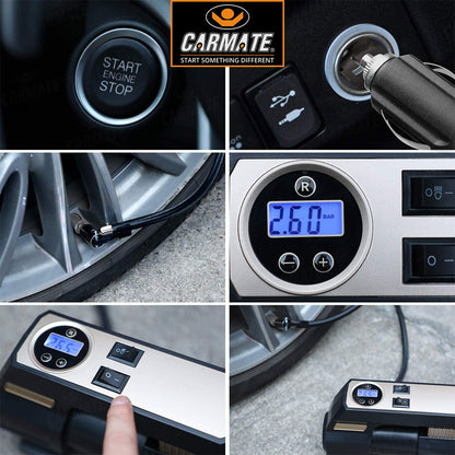 Carmate - Digital Tyre Inflater - 100 psi Tyre Air Pump for Car & Bike