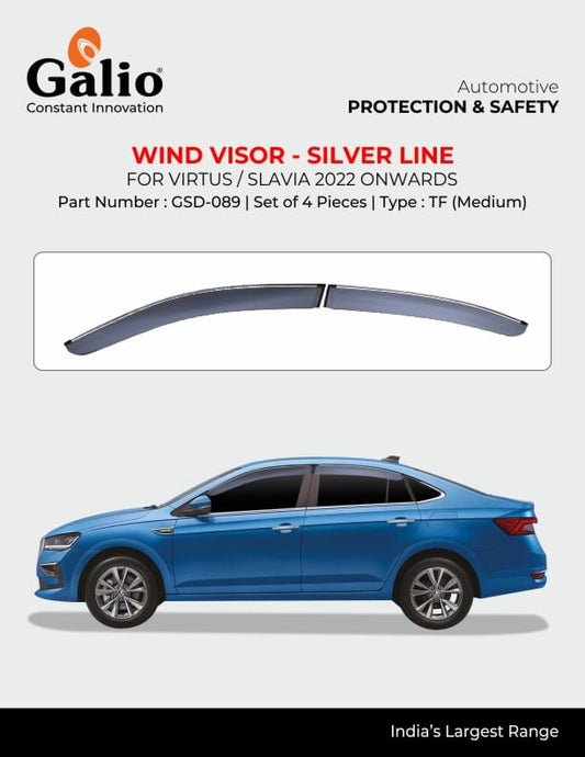 chrome line door visor for skoda Slavia