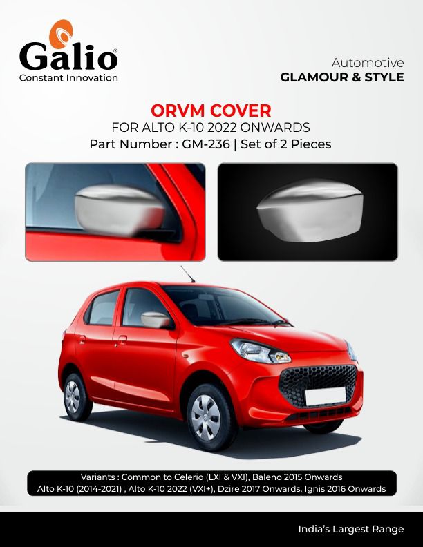 chrome garnish Maruti Suzuki Alto K-10 ORVM Cover