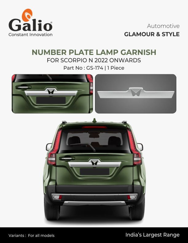 Mahindra Scorpio N Number Plate Lamp Garnish