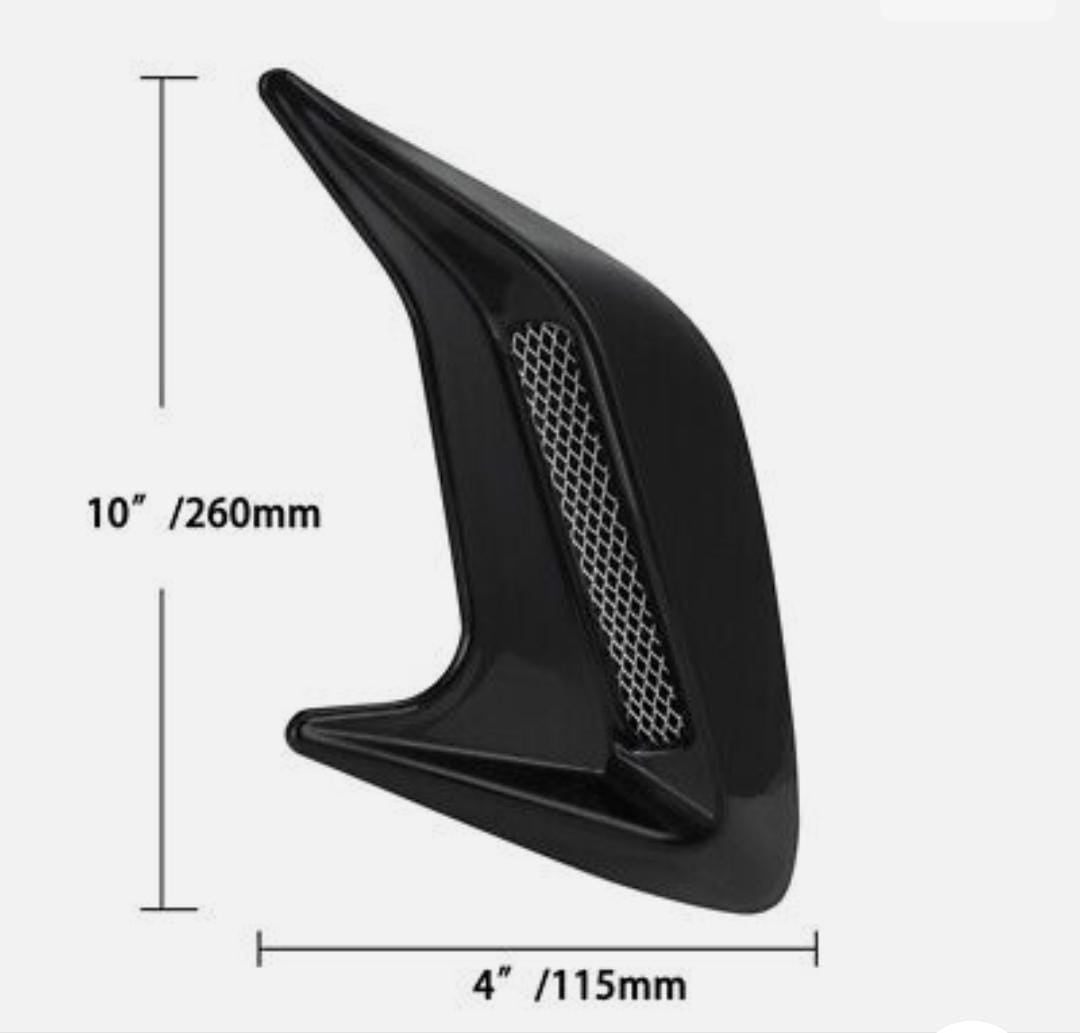 Black Universal Car Auto Decorative Air Scoop Flow Intake Hood Vent Bonnet Fender Mesh
