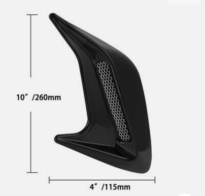 Black Universal Car Auto Decorative Air Scoop Flow Intake Hood Vent Bonnet Fender Mesh