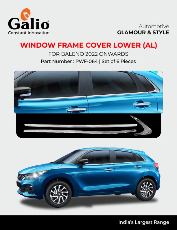 Aluminium Maruti Suzuki Baleno Window Frame Cover Lower Kit