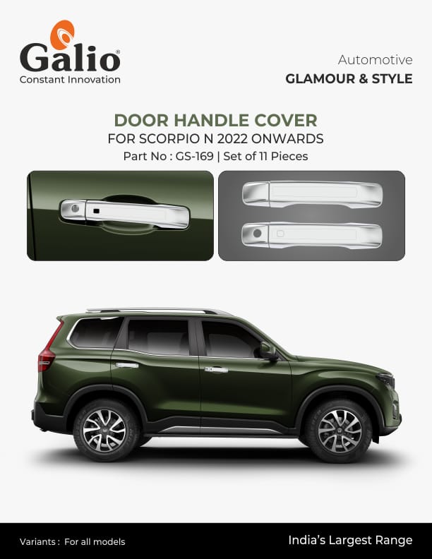 Chrome Finish Door Handle Garnish for Mahindra Scorpio N