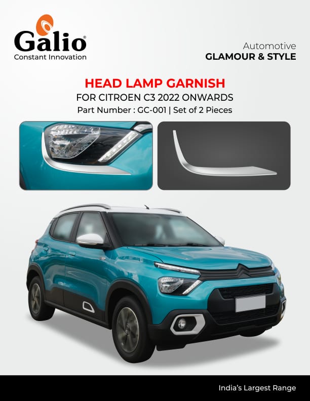 Head Lamp Garnish Chrome Finish for Citroen C3