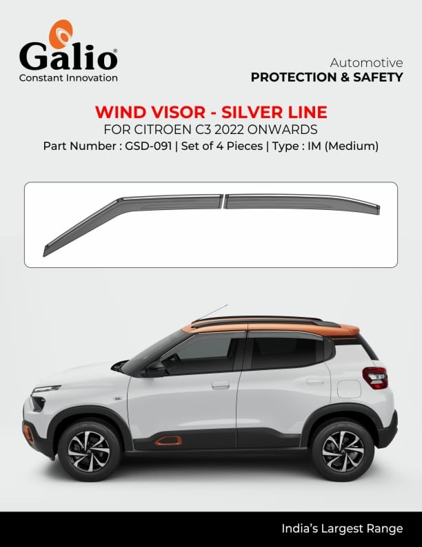 Citroen C3 Door Visor Chome Line