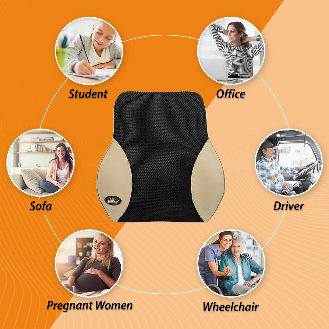 Luxury Back Car Cushion for Back Support PU Velvet - Universal