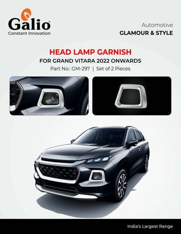 Maruti Suzuki Grand Vitara Head Lamp Garnish - Chrome Finish