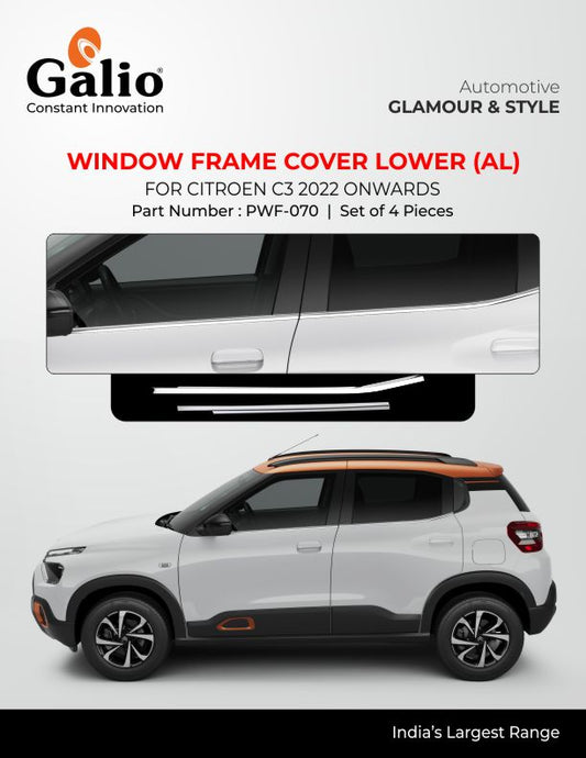 Citroen C3 Window Frame Cover Lower - Aluminium