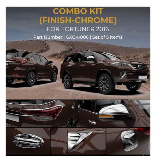 Toyota Fortuner Combo Kit - Chrome Finish