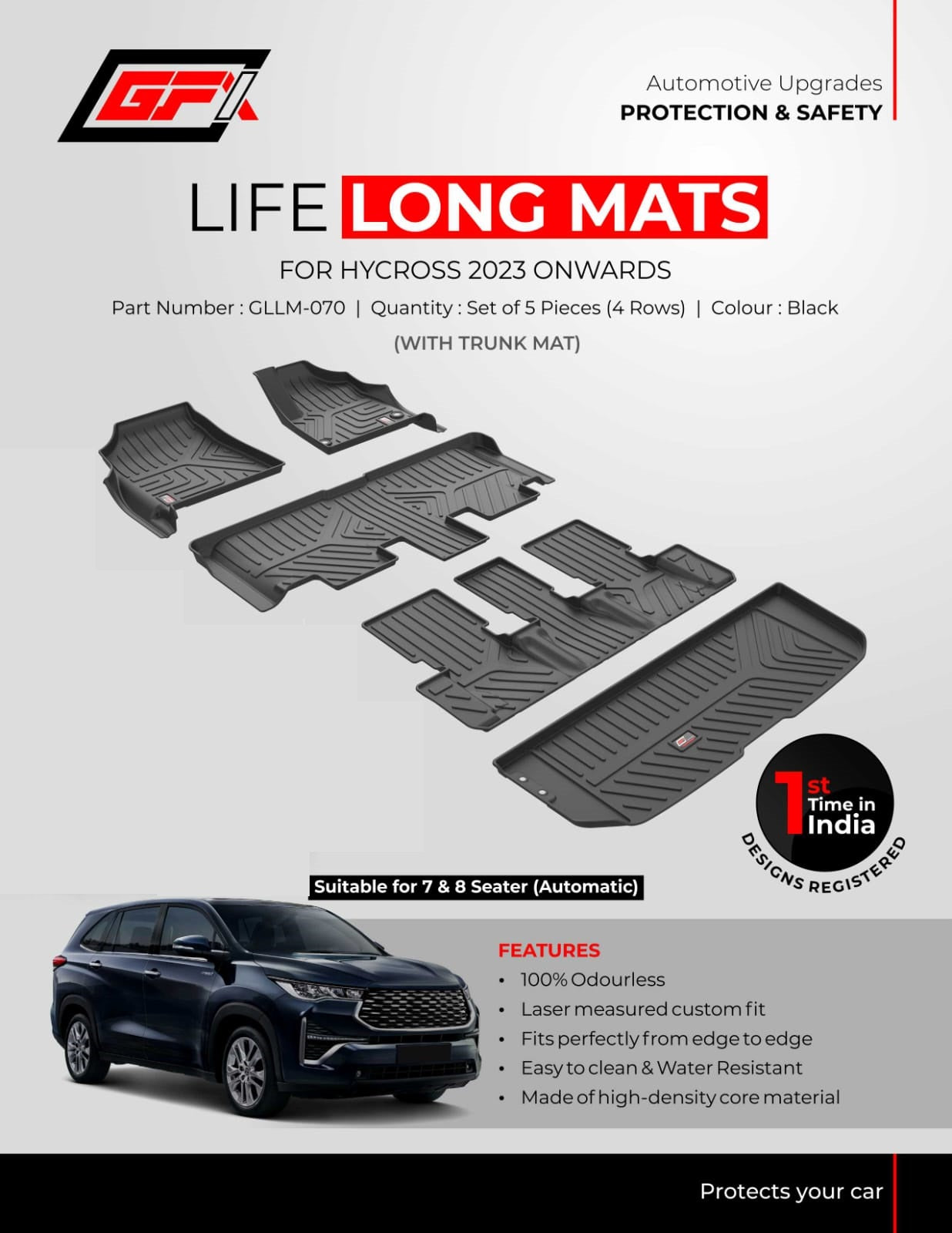 Toyota Innova Hycross - Life Long Mats 2022 Onwards