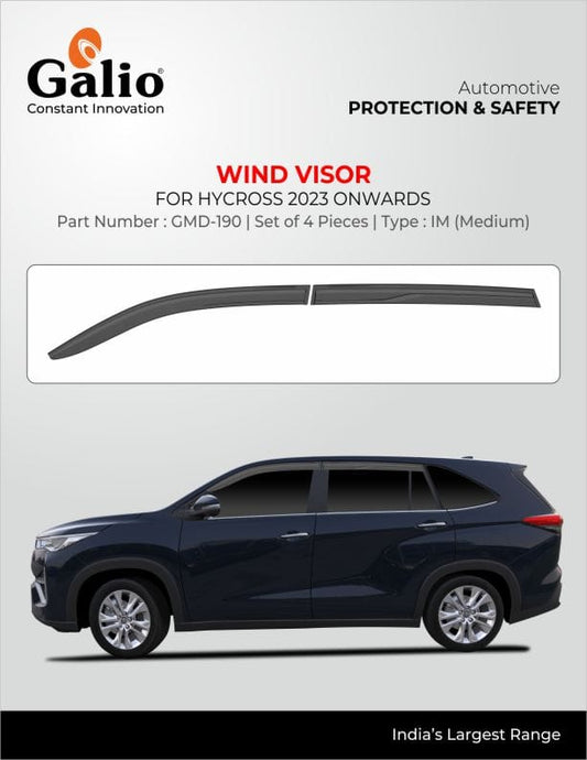 Door Visor For Toyota Hycross - Black Finish
