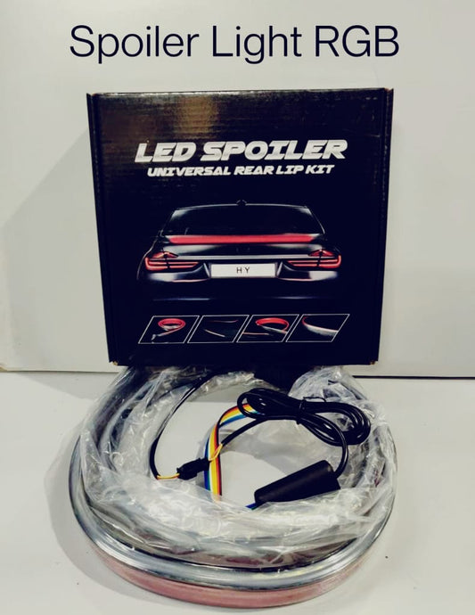 Universal Car Rear Trunk Dicky Spoiler Light - RGB Carbon Fiber