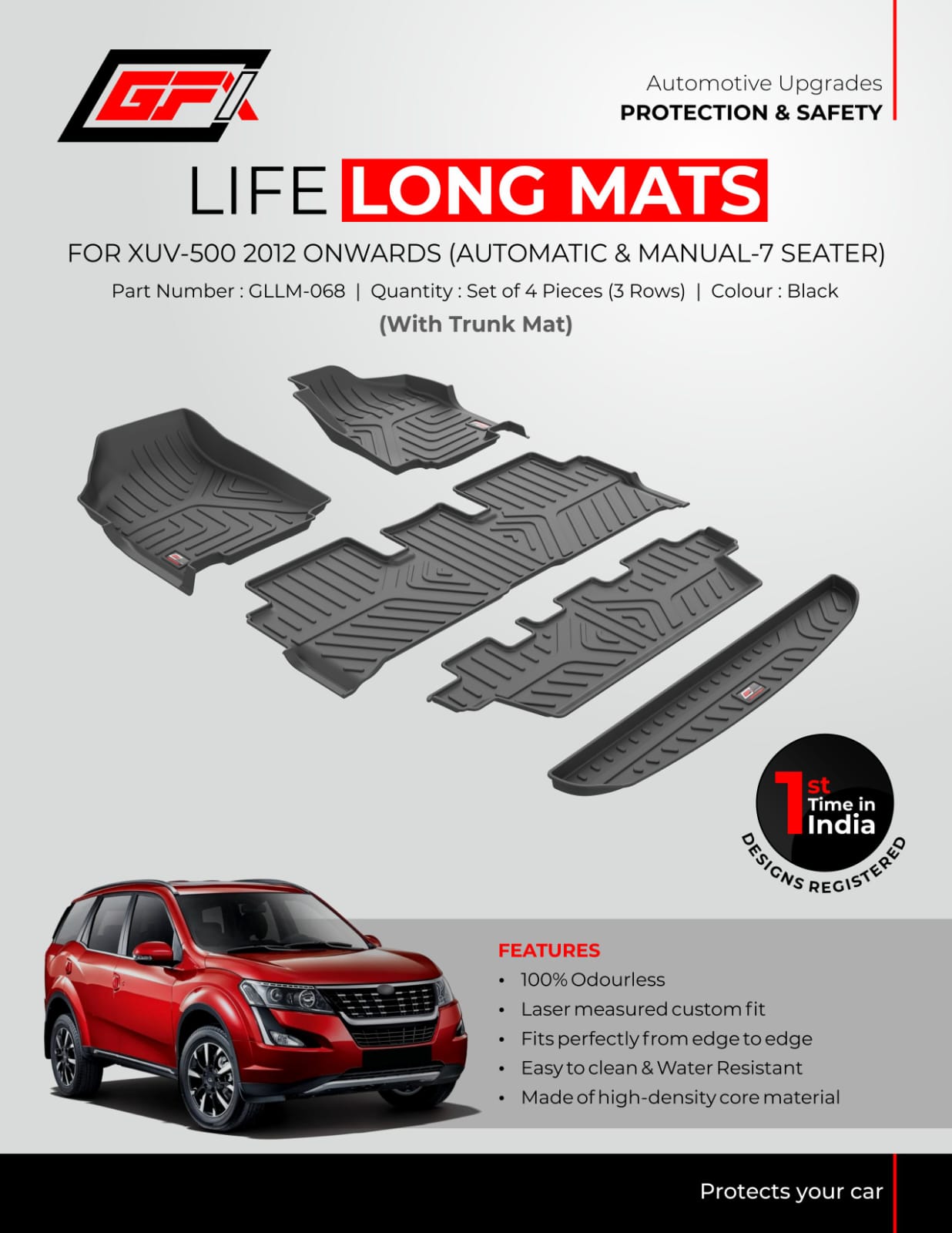 Mahindra XUV 500 - Life Long Mats 2014 Onwards