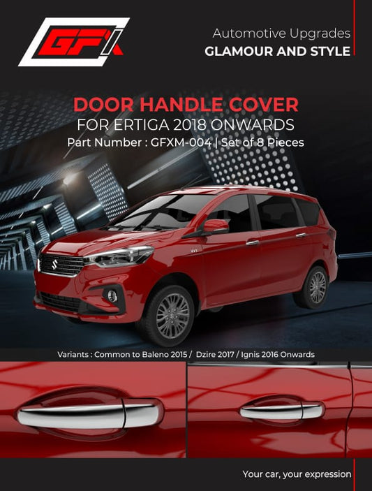 Door Handle Garnish For Maruti Suzuki Ertiga 2018 Onwards Model - Chrome Finish
