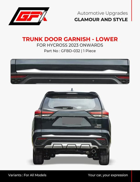 Tail Gate Garnish For Toyota Hycross - Lower - Chrome Finish- Model 2022 Onwards