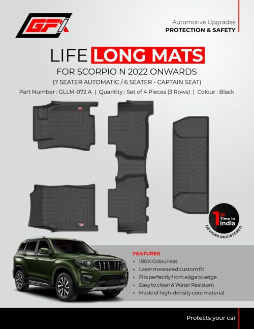 Mahindra Scorpio N - Life Long Mats - Model 2022 Onwards
