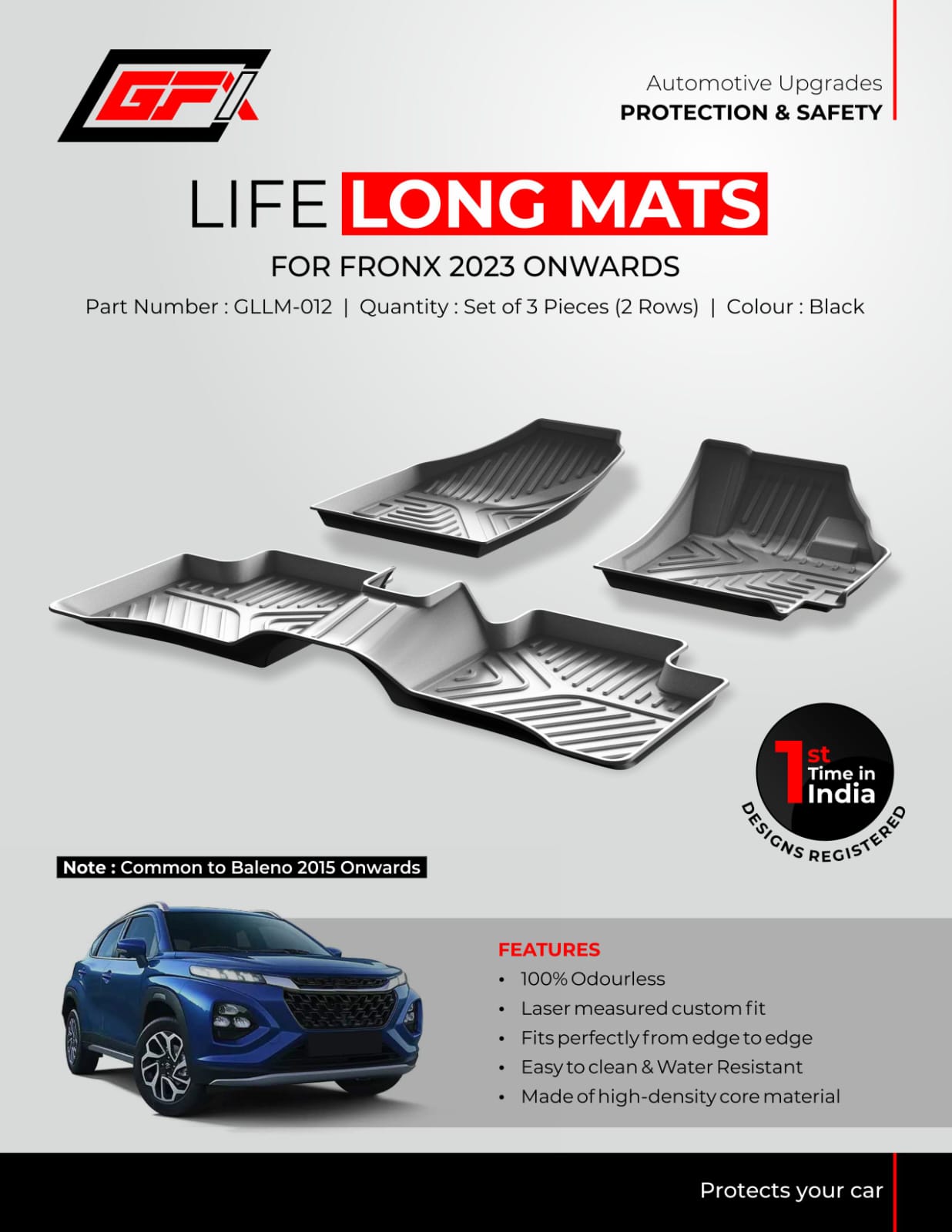 Car Floor Mats For Maruti Suzuki Fronx - 2023 Onwards