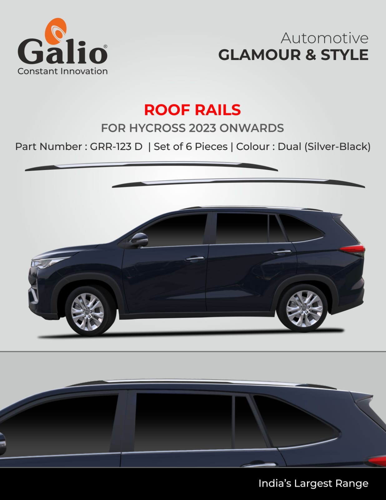 Roof Rails For Toyota Hycross - Model 2022 Onwards