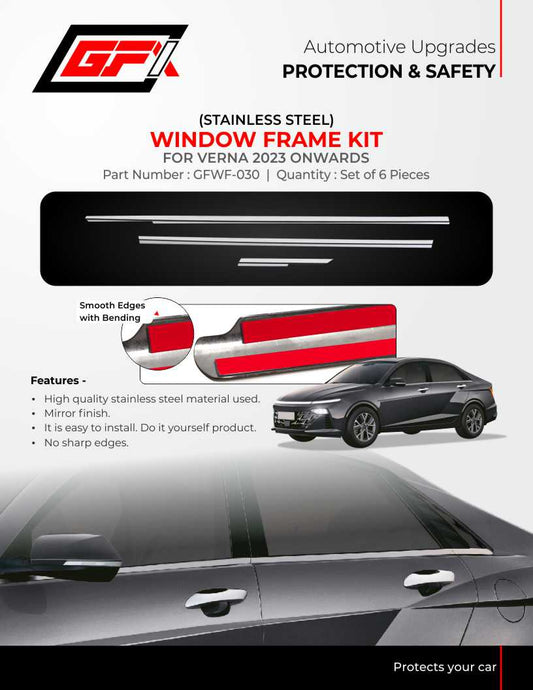 Window Frame Kit For Hyundai Verna - Stainless Steel
