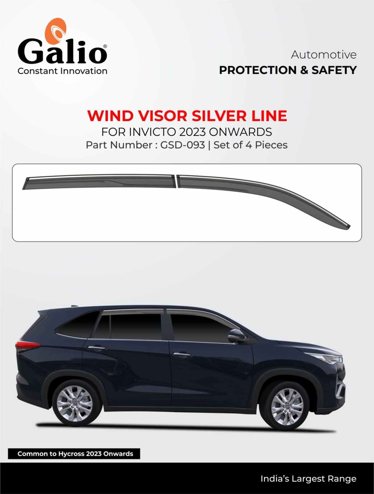 Door Visor Chrome Line For Maruti Suzuki Invicto - Model 2023 Onwards
