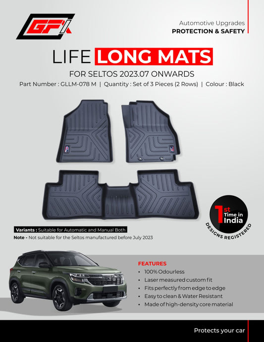 Car Floor Mat For KIA Seltos -Model 2023 Onwards