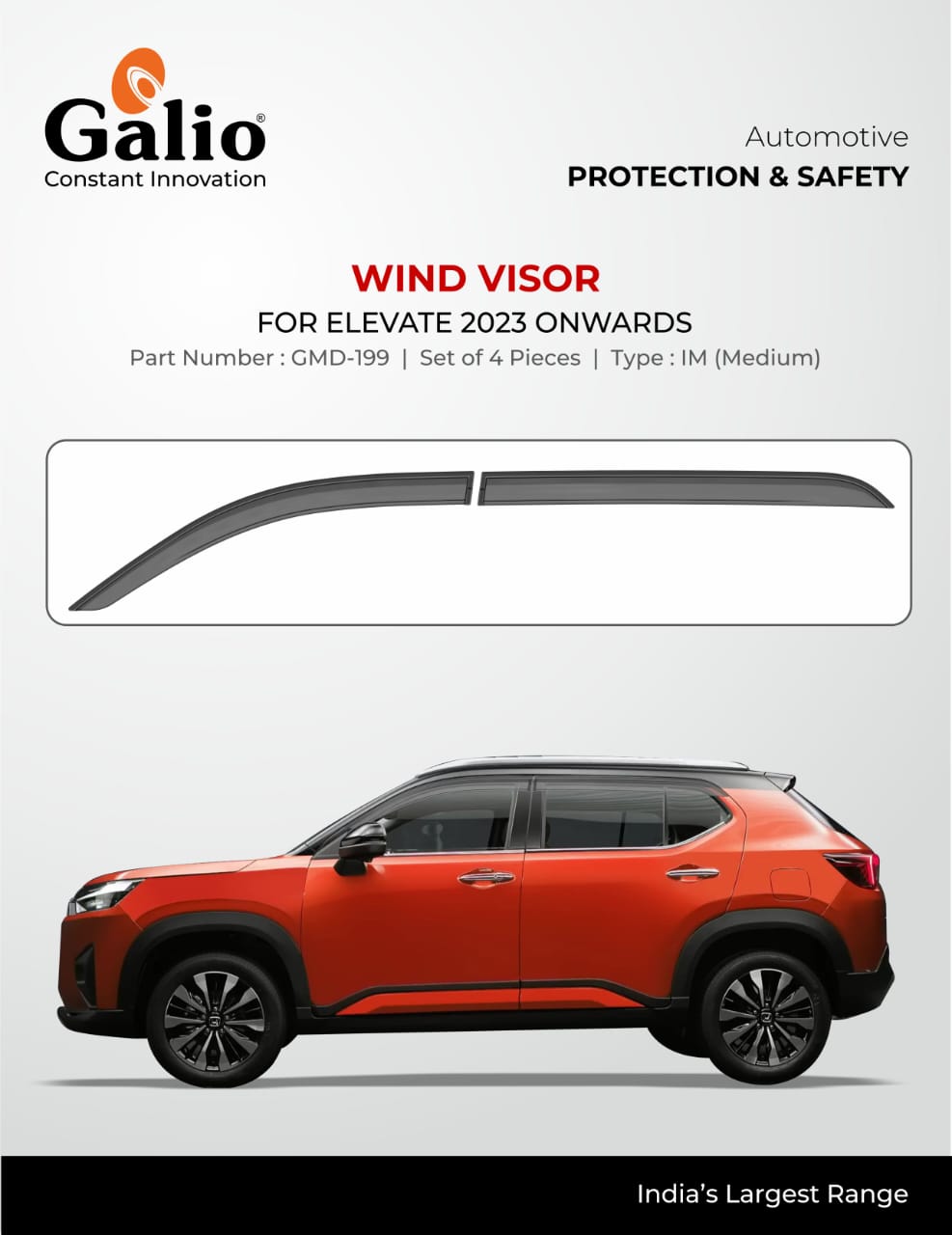 Door Visor For Honda Elevate - Model 2023 Onwards
