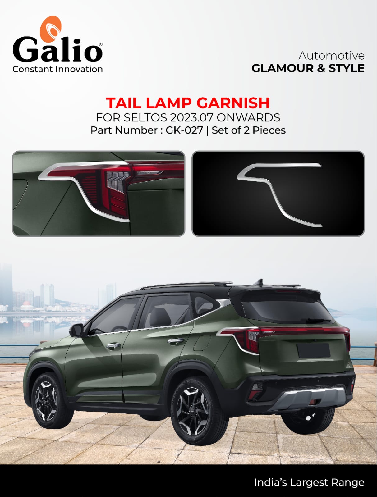 Tail Lamp Garnish For Kia Seltos - Model 2023 Onwards