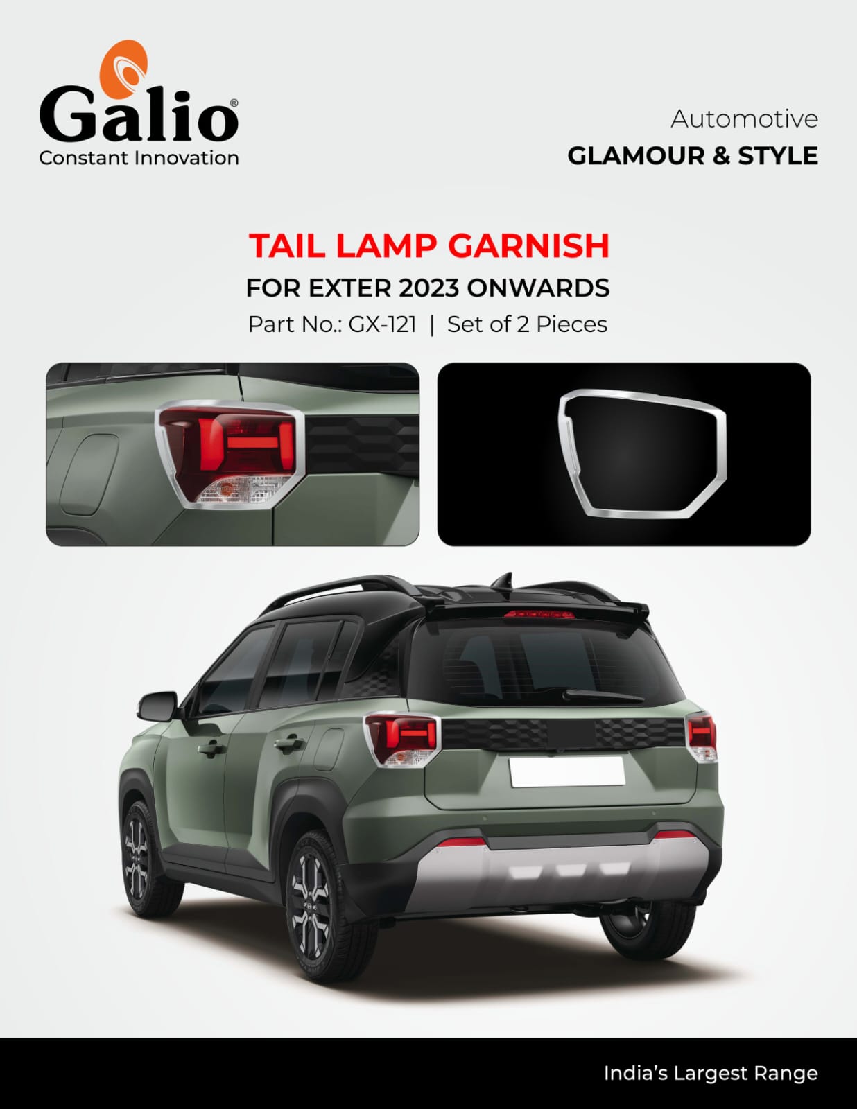 Tail Lamp Garnish For Hyundai Exter - Model 2023 Onwards