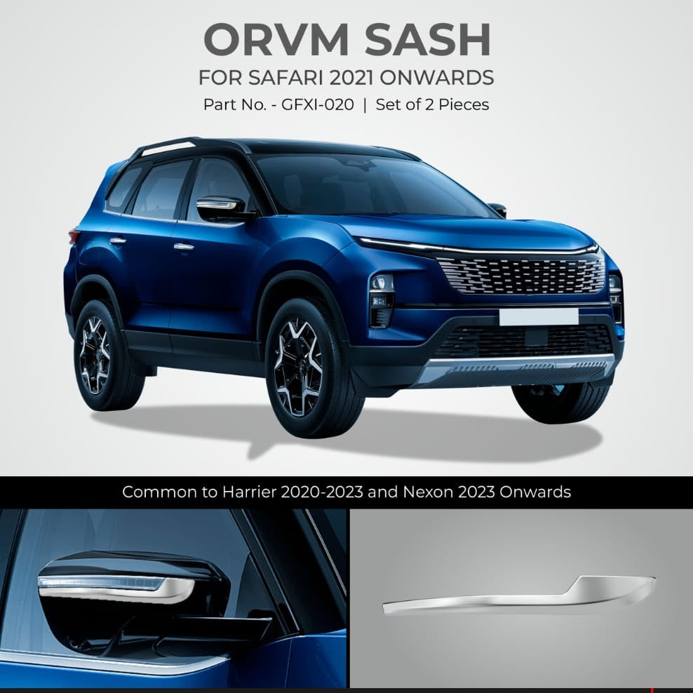 Chrome Finish ORVM Sash For Tata Safari - Model 2024 Onwards