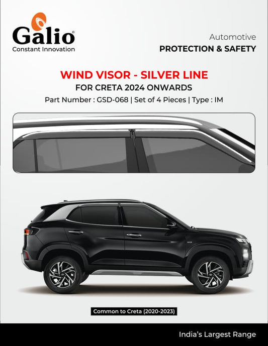 Chrome Line Door Visor For Hyundai Creta - Model 2024 Onwards