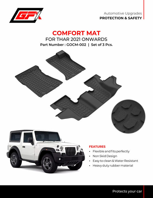 Comfort Floor Mat For Mahindra Thar - Model 2021 Onwards